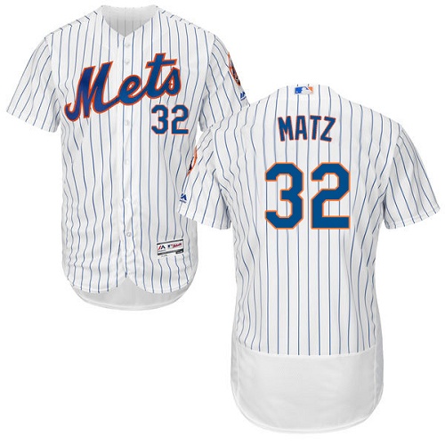 Mets #32 Steven Matz White(Blue Strip) Flexbase Authentic Collection Stitched MLB Jersey